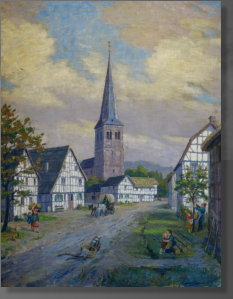 Albert Siebenmorgen, 1972, Öl auf Leinwand, ca. 67 x 87 cm - Overath, St. Walburga  - Foto: Peter Rhein