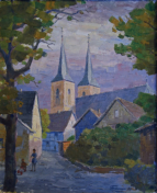 Albert Siebenmorgen, 1964, Öl auf Leinwand, ca. 43 x 53 cm - Marialinden, St. Mariä Heimsuchung - Foto: Peter Rhein